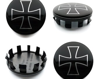 57mm / 53mm wheel center hub caps covers IRON CROSS emblem logo for Audi Bmw VW