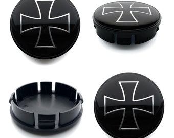 58mm / 55mm wheel center hub caps covers IRON CROSS emblem logo for Audi Bmw VW