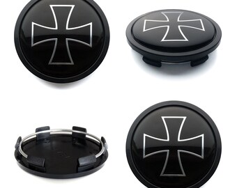 As tampas dos cubos centrais da roda de 65 mm / 60 mm cobrem o logotipo do emblema IRON CROSS para Audi Bmw VW