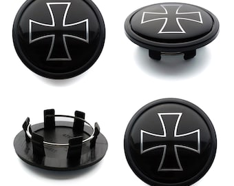 As tampas dos cubos centrais da roda de 65 mm / 48 mm cobrem o logotipo do emblema IRON CROSS para Audi Bmw VW