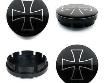 Tapacubos centrales de rueda de 56mm/51mm cubre el logotipo del emblema de la CRUZ DE HIERRO para Audi Bmw VW