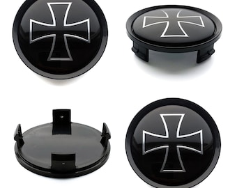 74mm / 70mm wheel center hub caps covers IRON CROSS emblem logo for Audi Bmw VW