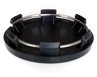 4 tapacubos de centro de rueda cromados negros de 63 mm / 57 mm para vehículos del grupo VAG