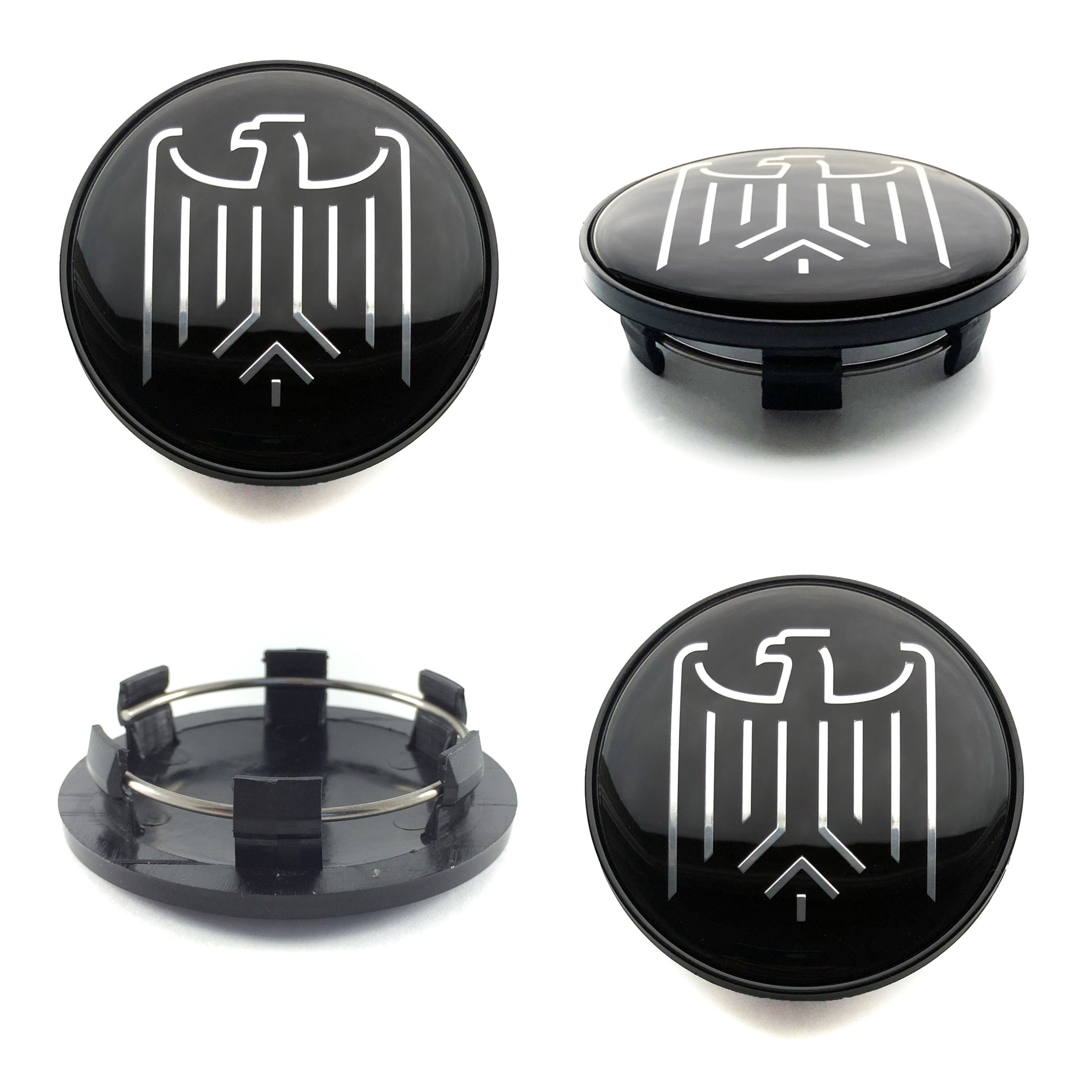 4pc BMW Wheel Center Emblem Caps – 56mm, Black & White, Italy Made, OEM Replacement 36136850834