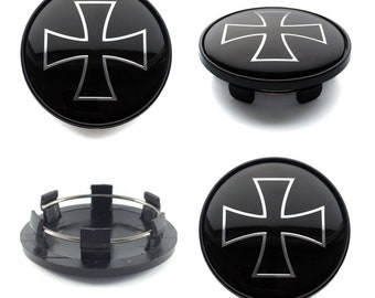 Tapacubos centrales de rueda de 69 mm / 56 mm cubre el logotipo del emblema de IRON CROSS para Audi Bmw VW