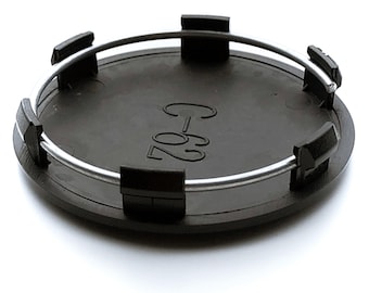 4 tapacubos de rueda cromados negros de 62 mm / 58 mm para vehículos del grupo VAG