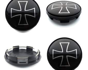 As tampas dos cubos centrais da roda de 68 mm / 62 mm cobrem o logotipo do emblema IRON CROSS para Audi Bmw VW