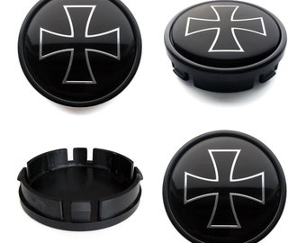As tampas dos cubos centrais da roda de 64 mm / 61 mm cobrem o logotipo do emblema IRON CROSS para Audi Bmw VW