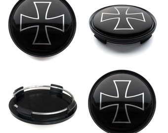 63mm / 58mm wheel center hub caps covers IRON CROSS emblem logo for Audi Bmw VW