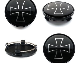 As tampas dos cubos centrais da roda de 61 mm / 57 mm cobrem o logotipo do emblema IRON CROSS para Audi Bmw VW