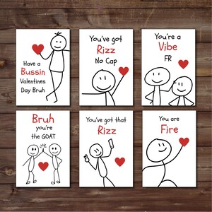 Kids funny Slang Valentines Day Cards, Funny Printable Classroom Valentines, Teen Tween School Valentines, Boy Valentines, School Valentines