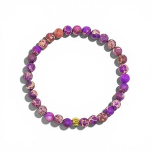 ARMBAND aus Impression-Jaspis-Perlen und 925-er Sterlingsilberkugel