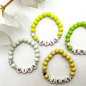 Pulsera personalizada para bebé niño con letras iniciales del nombre | Fiesta de cumpleaños infantil | Pulsera regalo bebé niño bautizo