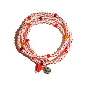 Wikkelarmband van Preciosa rocailles en kwastje | Handgemaakte sieraden voor de zomer | Armband cadeau vriendin