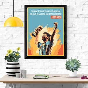 Messi Gift Idea, Home Decor, Large Wall Art, Lionel Messi Wall Art, Gift For Him