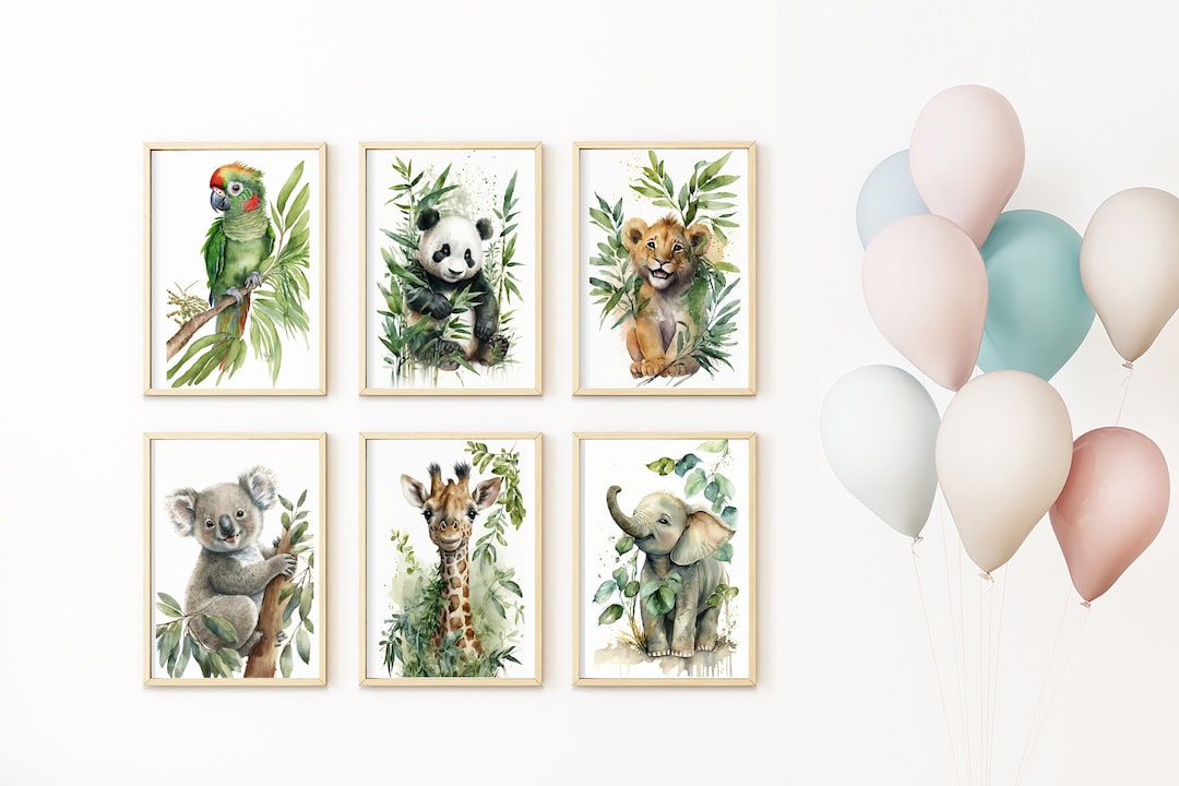 6 Printable Baby Animals Kids Bedroom Print Art Aquarelle - Etsy