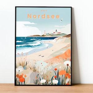 North Sea Poster Living Room Travel Print Poster Sea and Lake Poster Print for Home Wall Decor Wall Poster Sea - Digital Print