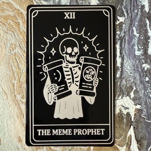 Aimant de carte de tarot le prophète meme/carte de tarot drôle/aimant en métal/aimant drôle/amant de meme