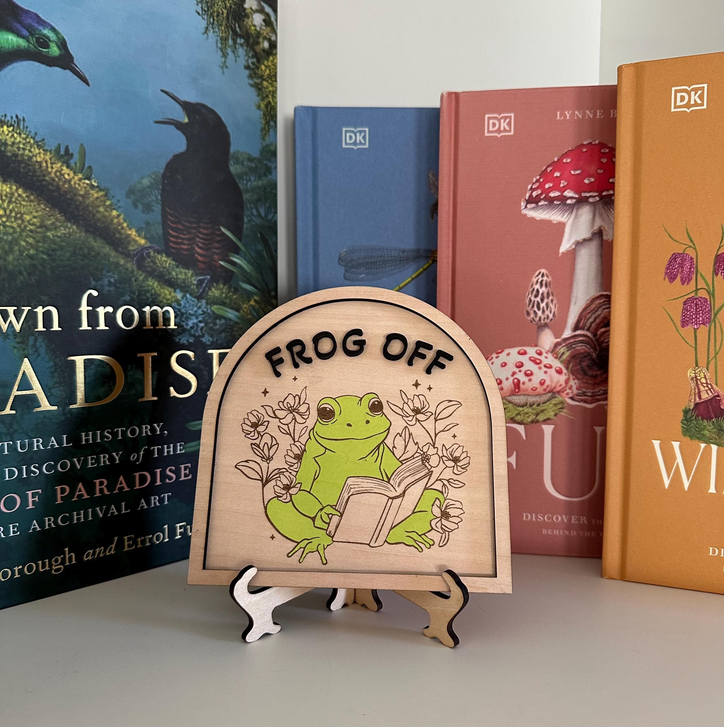 Frog off Sign: Punny Book Nook Decor, Book Lover Gift - Etsy