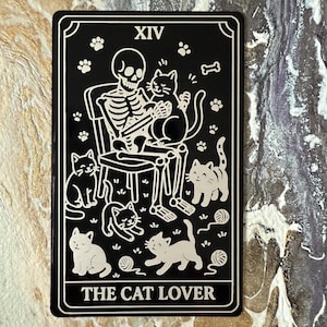 Aimant de carte de tarot des amoureux des chats/carte de tarot drôle/aimant en métal/aimant drôle/amoureux des chats/cadeau amoureux des chats