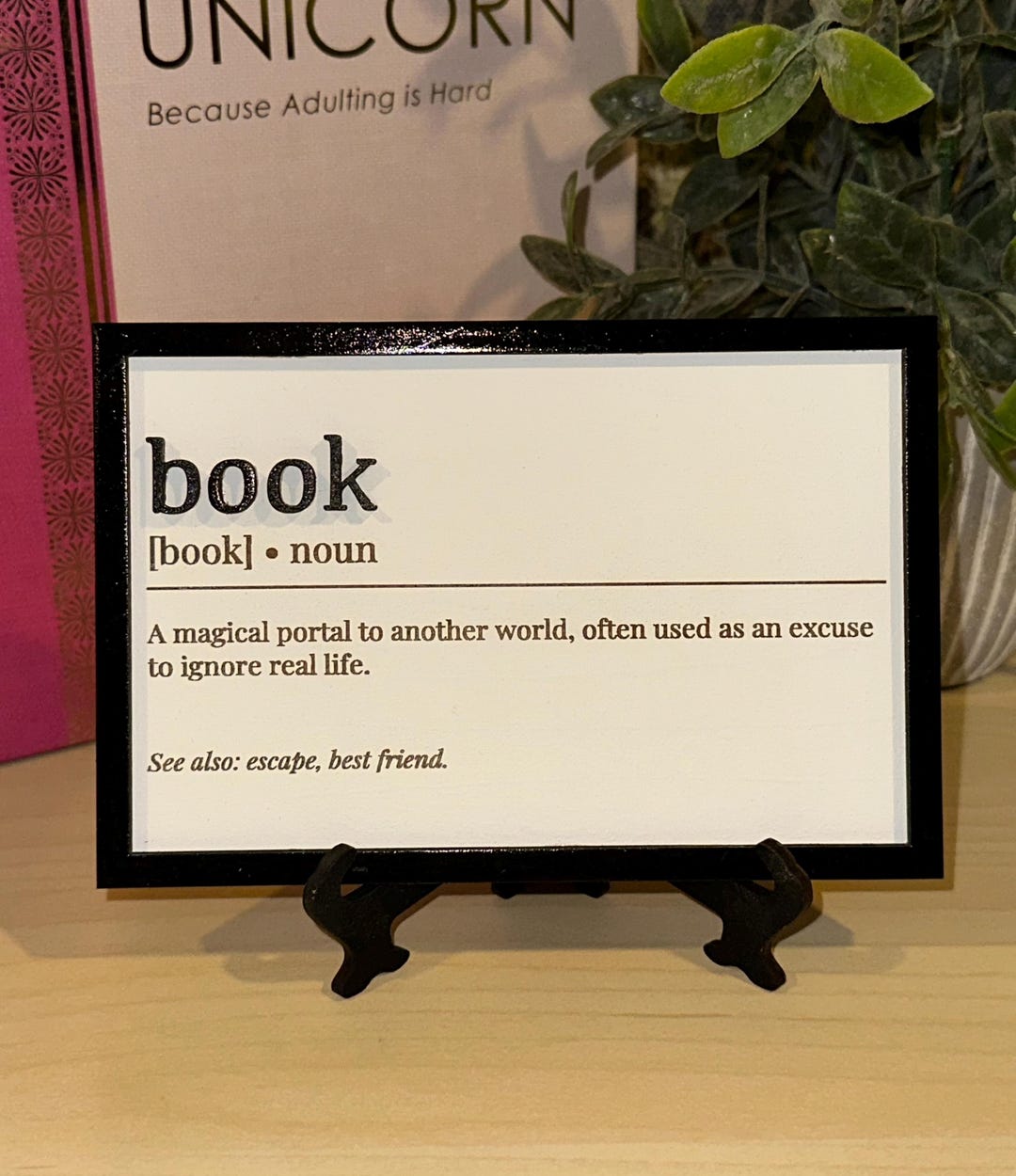 Book Definition Sign: Laser Cut Basswood Bookshelf Decor - Etsy