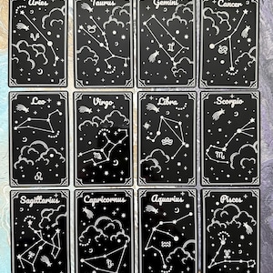 Constellation Card Magnets/Zodiac Signs/Horoscope /12 Zodiac Signs/Zodiac Gift/Astrology Gift/Witchy Gift