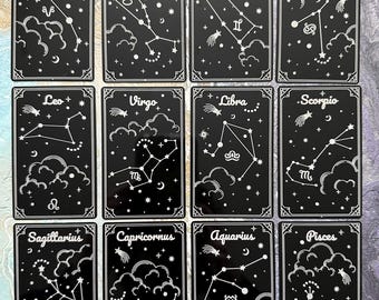 Constellation Card Magnets: Zodiac Signs, Horoscope, Astrology, Witchy Aluminum Art