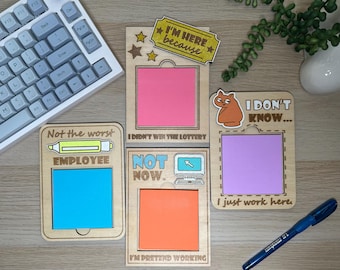 Funny Sticky Note Holder: Sarcastic Office Desk Decor