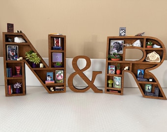 Personalized Miniature Letter Bookshelf for Couples