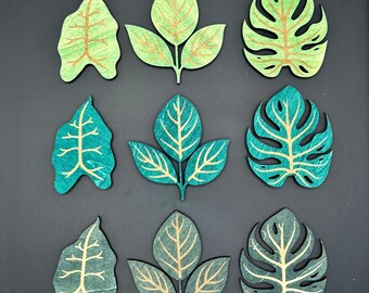 Leaf Magnets/Plant Lovers/Gifts for Plant Lovers/Fridge Decor/Magnets/Plant Decor/Wood Magnets/Tropical Leaf