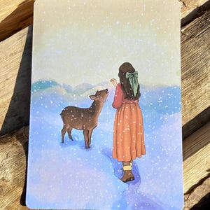 Carte Postale Cottage Core  | Carte postale Easter | Carte postale d'animaux Deer