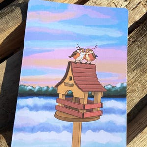 Carte Postale Cottage Core  | Carte postale Easter | Carte postale d'animaux Birds