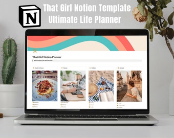Notion Template, Notion Dashboard, Notion Aesthetic Planner, Digital Life Planner, Meal Planner, Notion Life planner, That Girl Planner