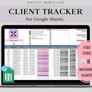 CRM Client Order Tracker, Google Spreadsheet for tracking customers orders inventory, Business Budget Sheets, Google Checklist Template