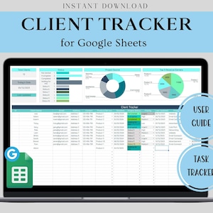 Client Tracker Spreadsheet, Client Management CRM, Google Sheets Client, Order Tracker, Small Business Template, Lead Tracker, Customer List