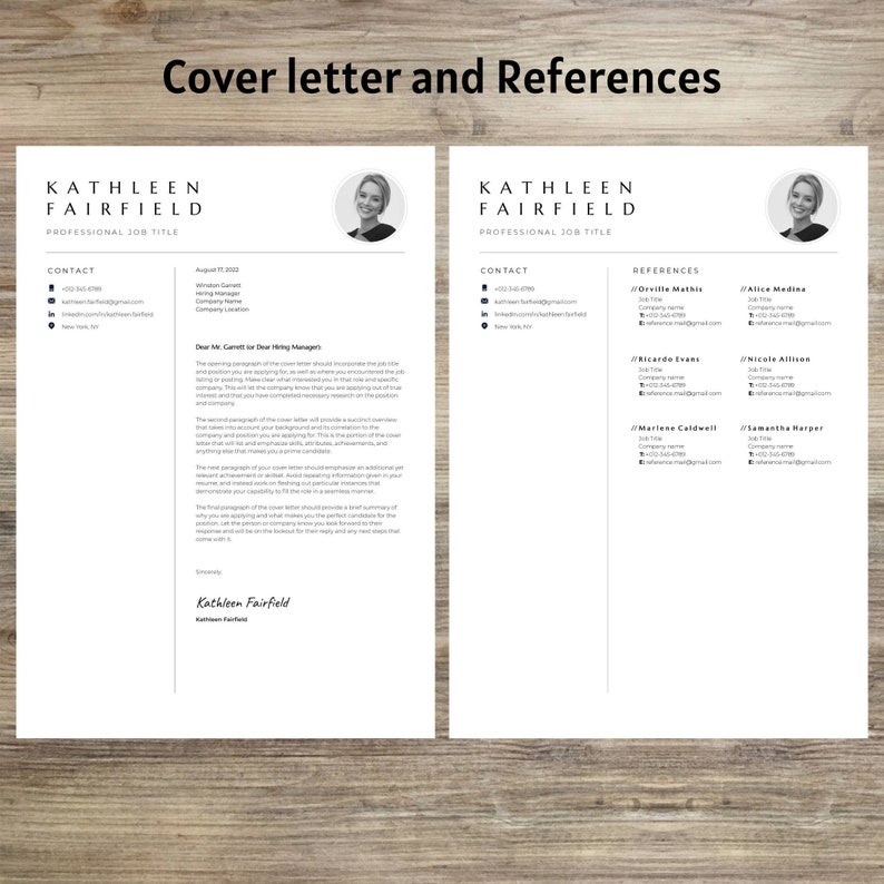 Resume Template Google Docs Simple Resume Template ATS Resume Professional Resume Cover Letter