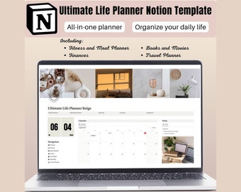Notion Template, Life Planner, Notion Templates, Notion Dashboard, 2024 Calendar Planner, Productivity, Witchy Planner, Fitness Tracker