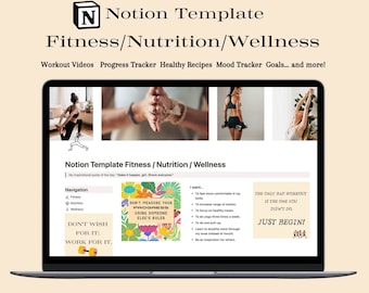 Notion Template Fitness, Fitness Plan, Notion Dashboard, Fitness tracker, Workout Planner, Meal Plan, My Fitness Pal, Mood Tracker,