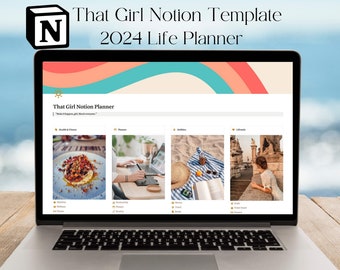 Notion Template, Notion Dashboard, Notion Aesthetic Planner, Digital Life Planner, Meal Planner, Notion Life planner, That Girl Planner