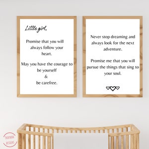 Set of 2 Prints Nursery Girl Decor Nursery Prints Bedroom Decor Quote Decor Wall Art Digital Download