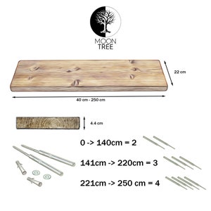 Rustikales Holzregal 22x4,4cm Holzregal im Industrial Loft Stil aus Altholz mit Halterungen & Lieferung inklusive Bild 3