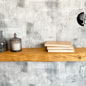 Industrial 16x4.4cm Loft Style Live Edge Rustic Floating Shelf, Farmhouse, Reclaimed Wood, Brackets & Delivery image 4