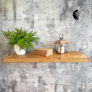 Rustikales Holzregal 30x3,8cm Holzregal im Industrial Loft Stil aus Altholz mit Halterungen & Lieferung inklusive Bild 5