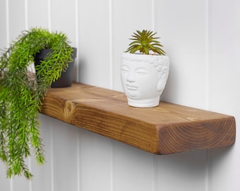 Farmhouse Rustic Floating Shelf 15x4.4cm: Scaffold Board, Industrial Loft, Vintage Wood, Timber, Brackets & Delivery Included