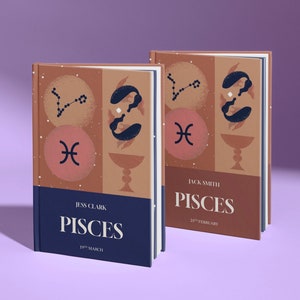 Pisces Birthday Gift, Personalised Pisces Book - Powerful Edition, Perfect Zodiac Birthdate Gift