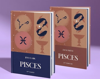 Pisces Birthday Gift, Personalised Pisces Book - Powerful Edition, Perfect Zodiac Birthdate Gift