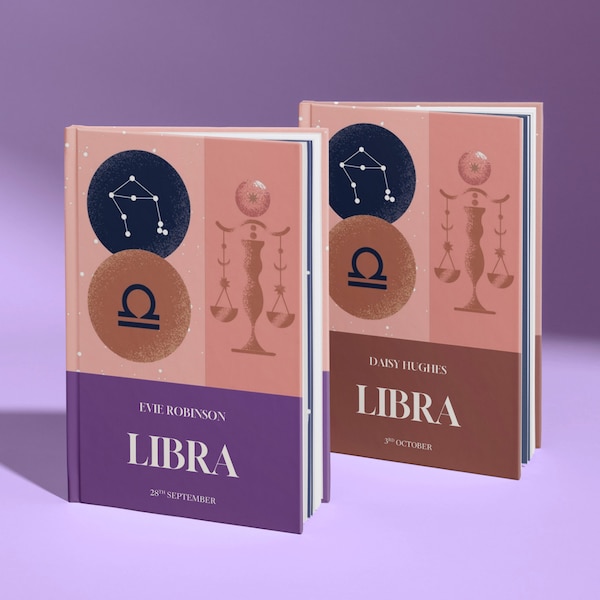 Libra Birthday Gift, Personalised Libra Book - Powerful Edition, Perfect Zodiac Birthdate Gift