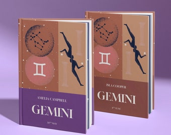 Gemini Birthday Gift, Personalised Gemini Book - Powerful Edition, Perfect Zodiac Birthdate Gift