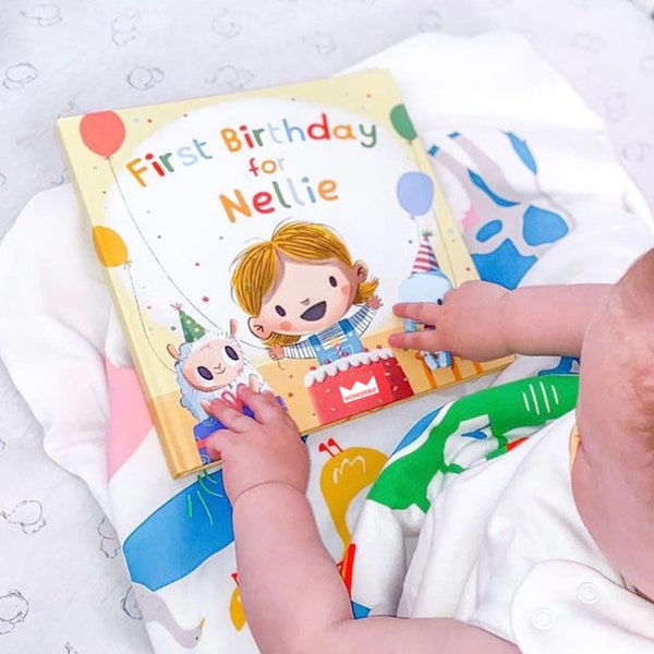 Personalised First Birthday Book, Keepsake Gift for Boys & Girls, Grandchild's 1st Birthday Present, Gift Idea for One Year Olds