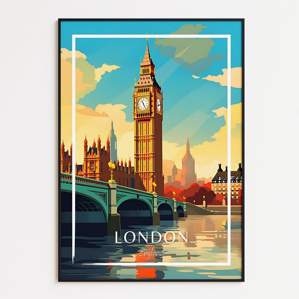 London Reise Poster - England Wandkunst für Home Dekor, das perfekte Geschenk und eine bleibende Erinnerung | Kunst Druck UK Print